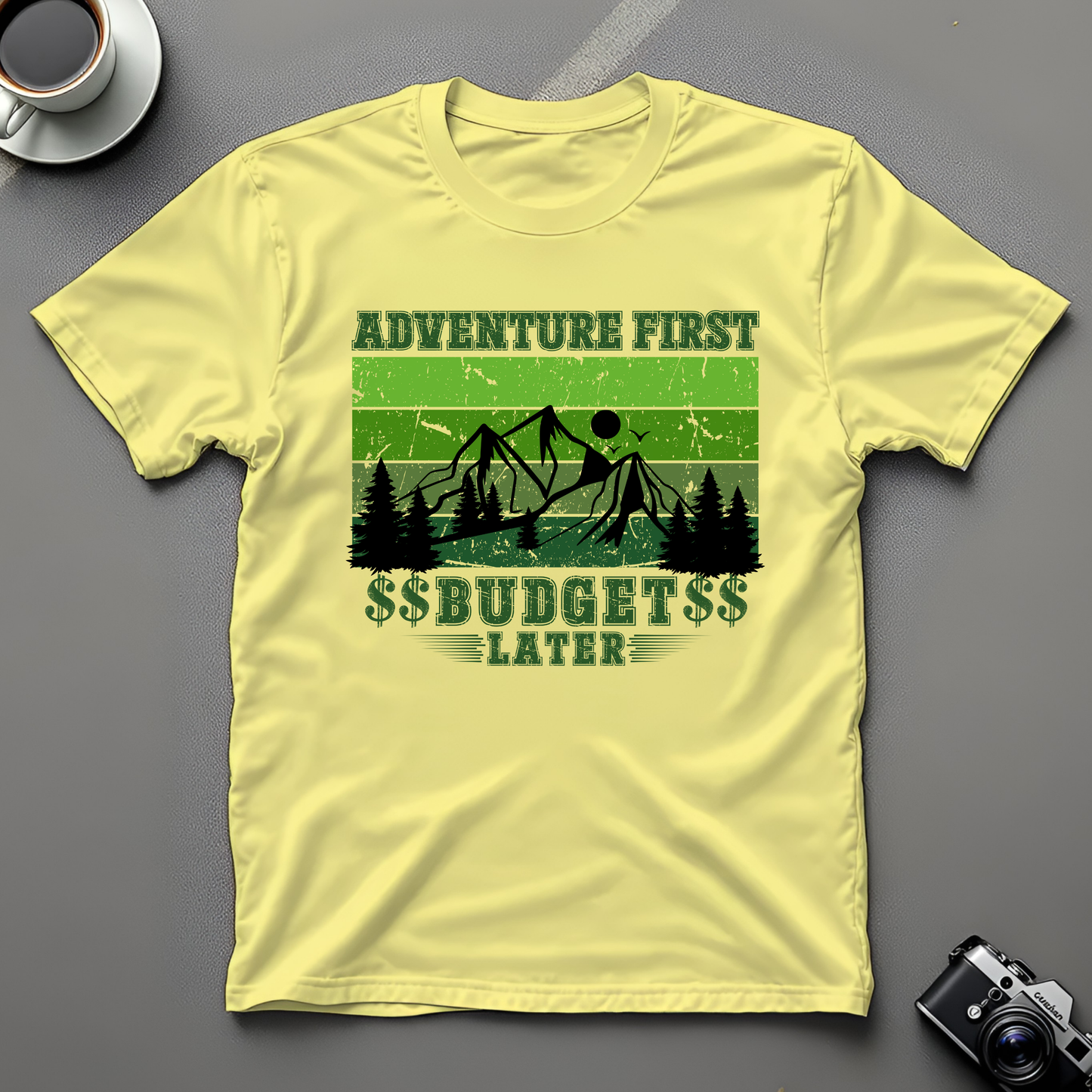 Adventure first budget later Unisex T-shirt