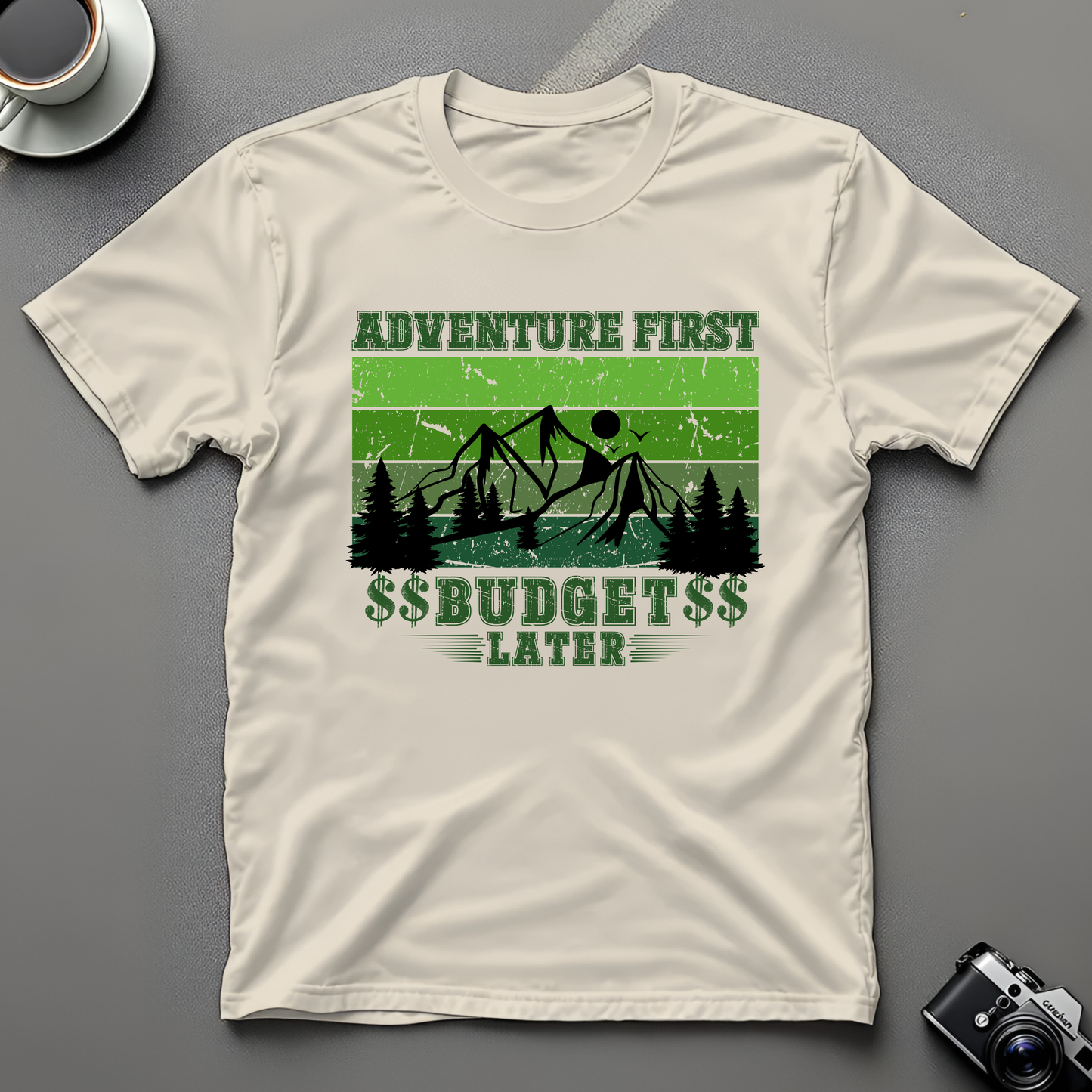Adventure first budget later Unisex T-shirt