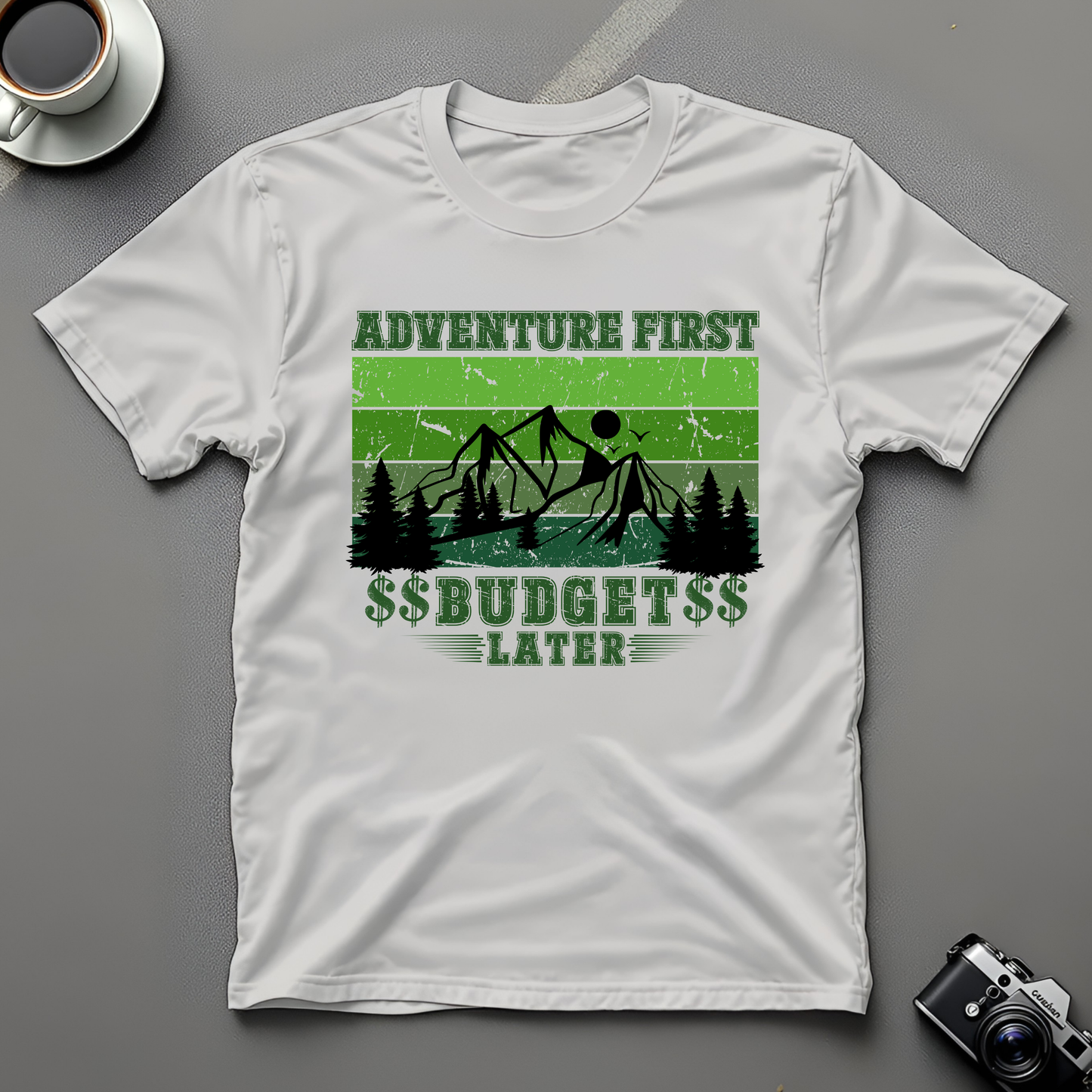 Adventure first budget later Unisex T-shirt