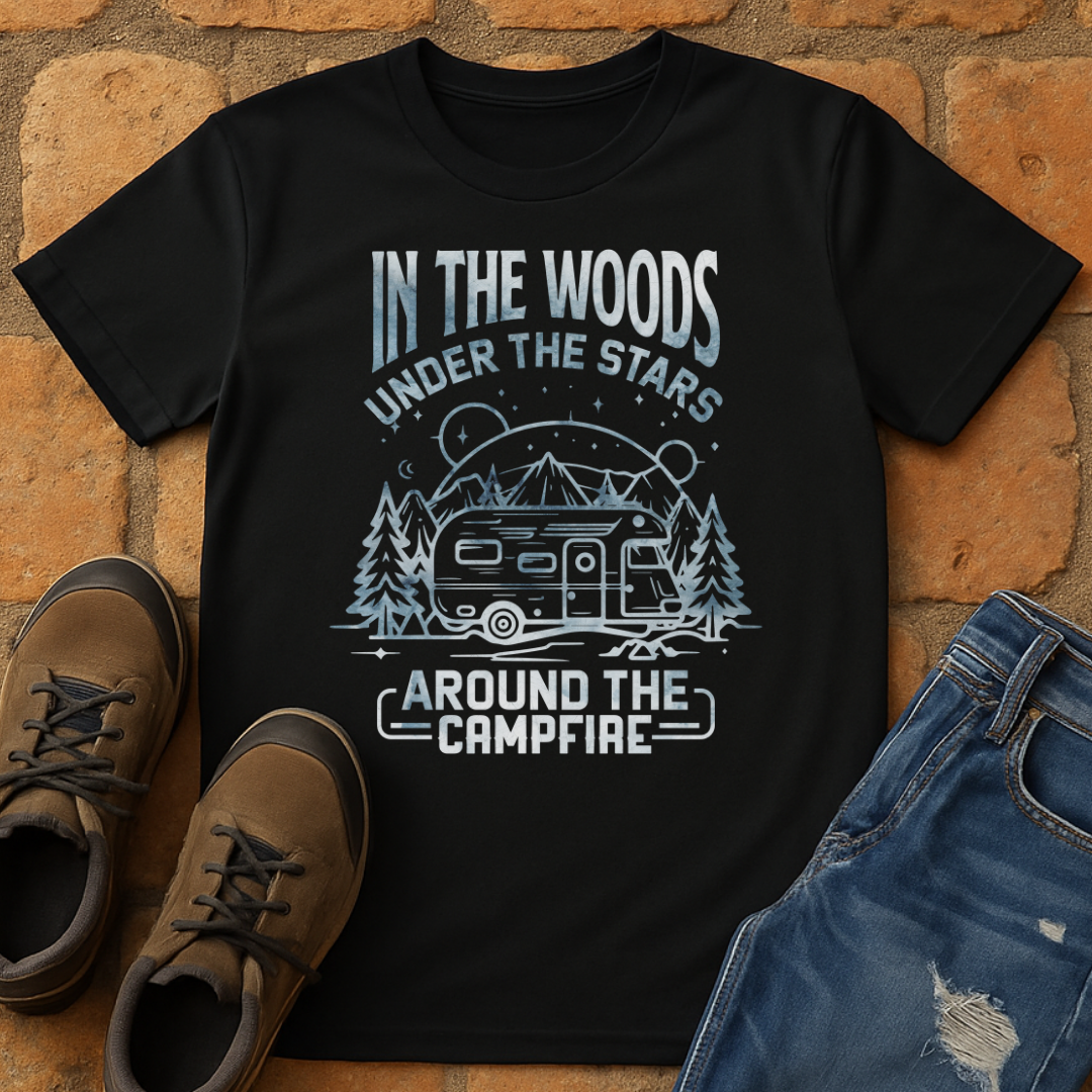 Into the woods, under the stars, around the campfire Unisex T-Shirt