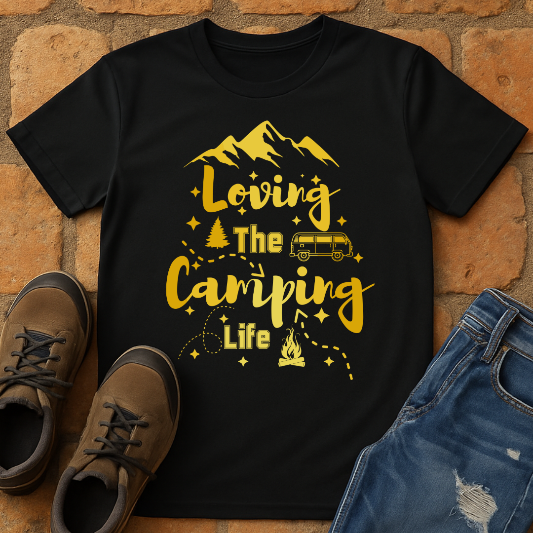 Loving the camping life gold Unisex T-shirt
