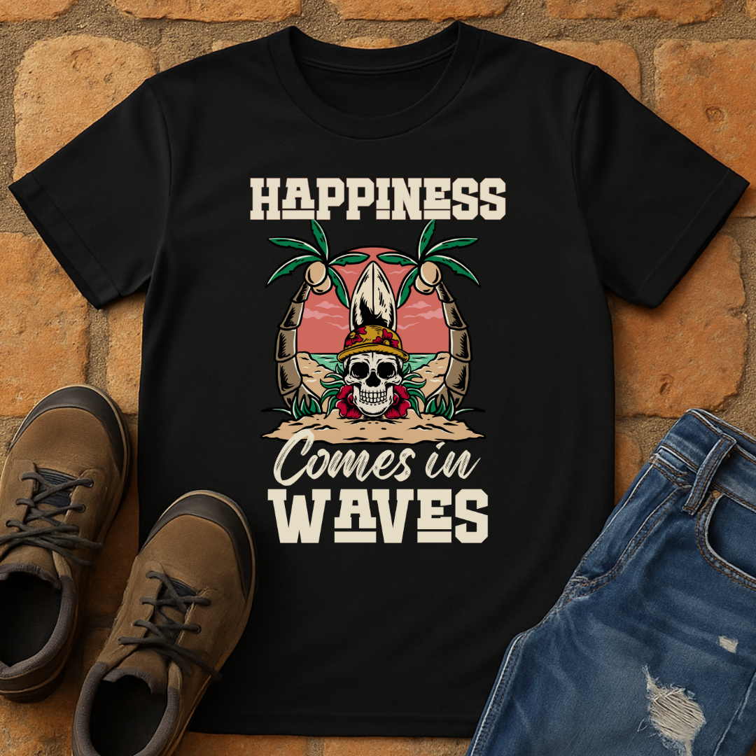 Happiness Comes in Waves Unisex T-Shirt