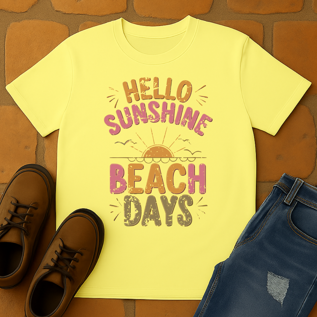 Hello Sunshine Beach Days light Unisex T-shirt