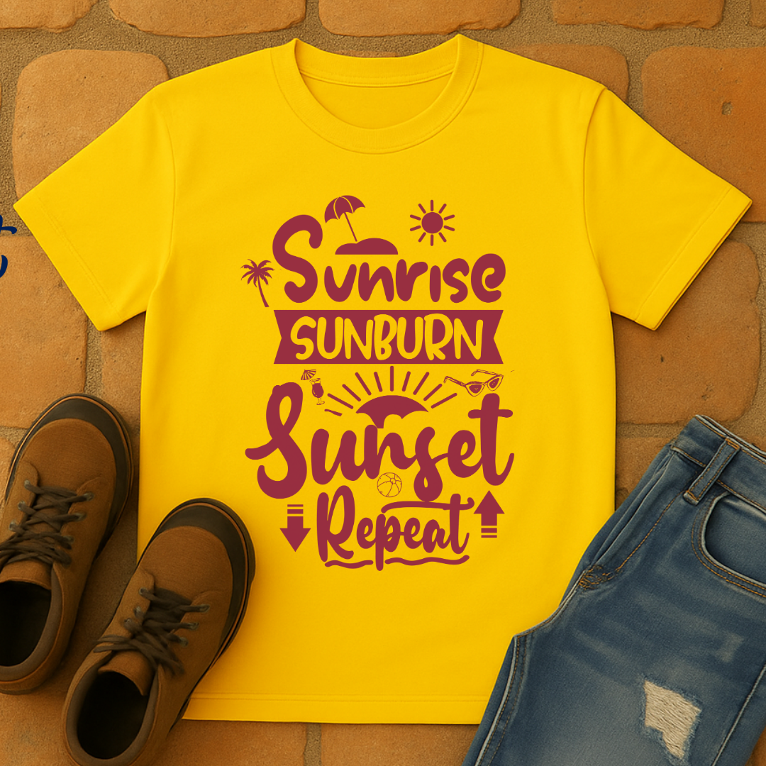 Sunrise Sunburn Sunset Repeat Unisex T-shirt
