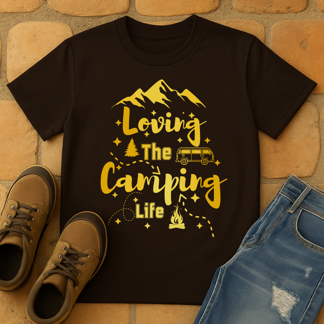Loving the camping life gold Unisex T-shirt