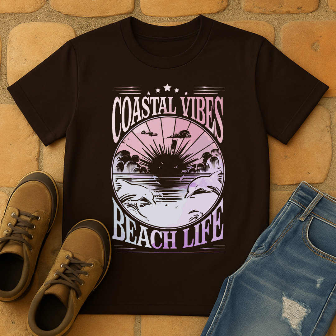Coastal Life Beach Vibes Dark Unisex T-shirt