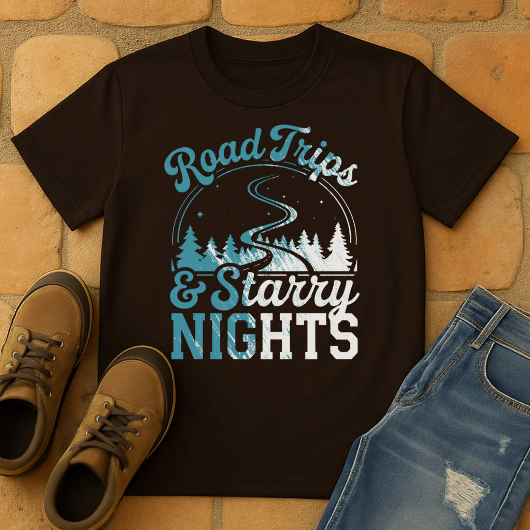 Road Trips and starry nights dark Unisex T-shirt