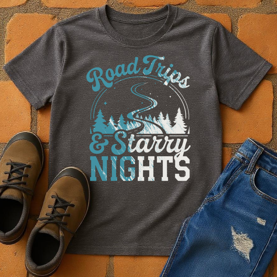 Road Trips and starry nights dark Unisex T-shirt