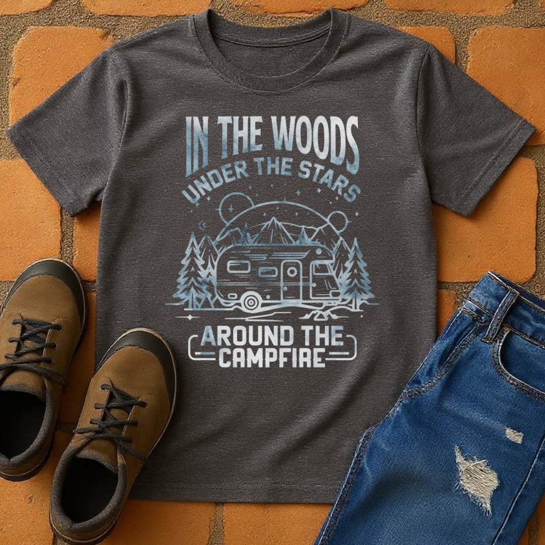 Into the woods, under the stars, around the campfire Unisex T-Shirt