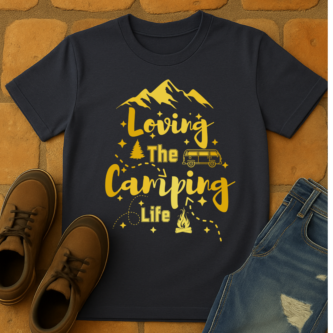 Loving the camping life gold Unisex T-shirt
