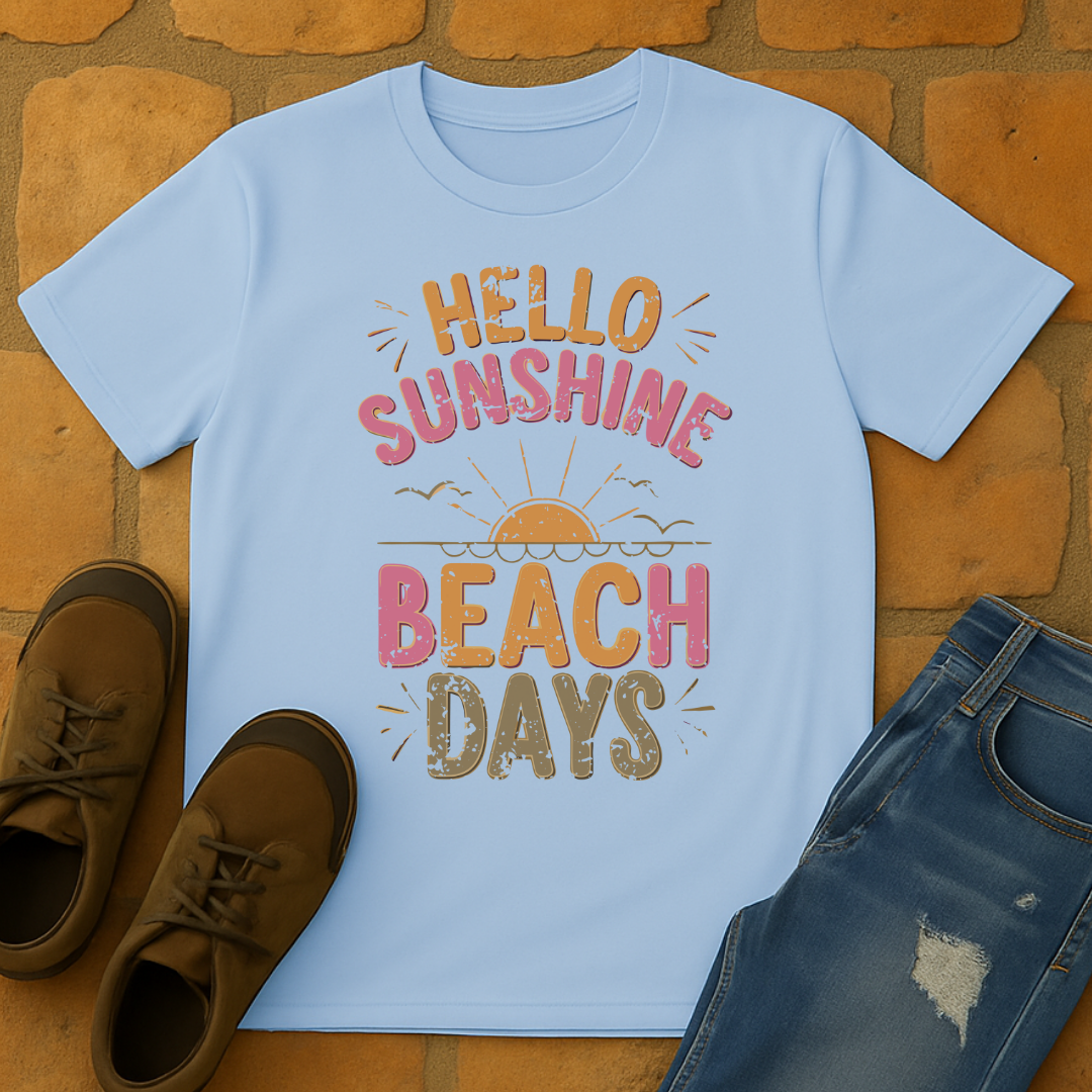 Hello Sunshine Beach Days light Unisex T-shirt