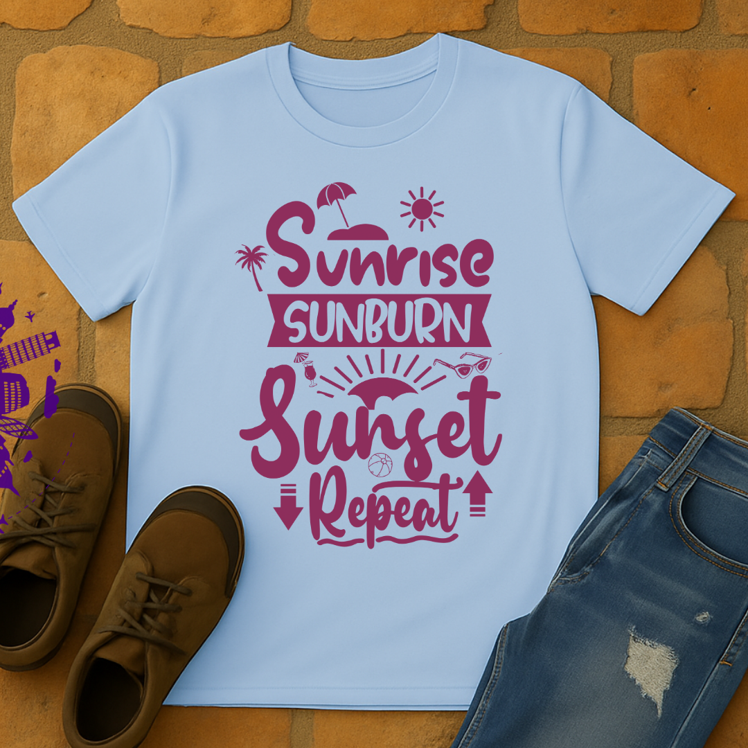 Sunrise Sunburn Sunset Repeat Unisex T-shirt