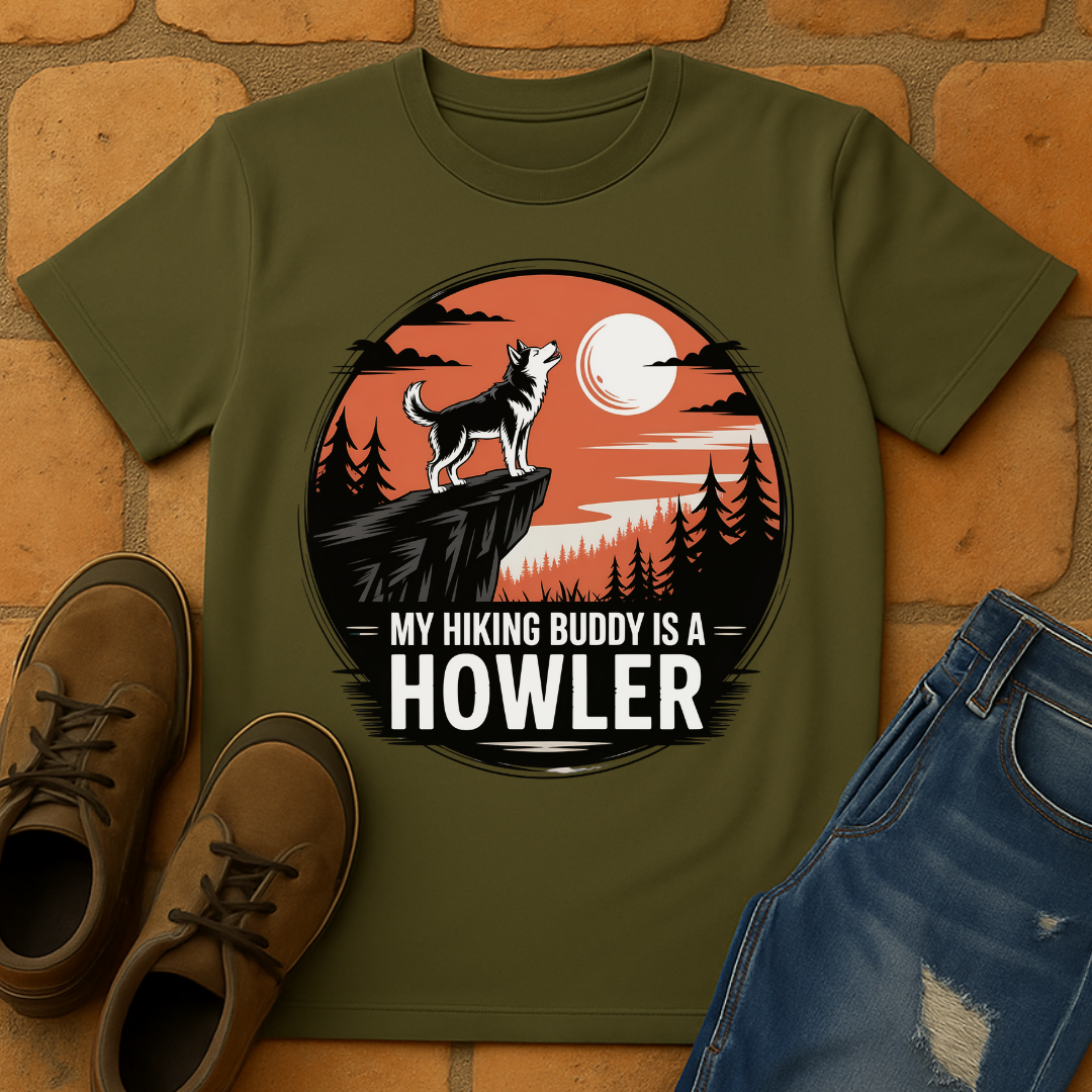 My hiking buddy is a howler Unisex T-shirt
