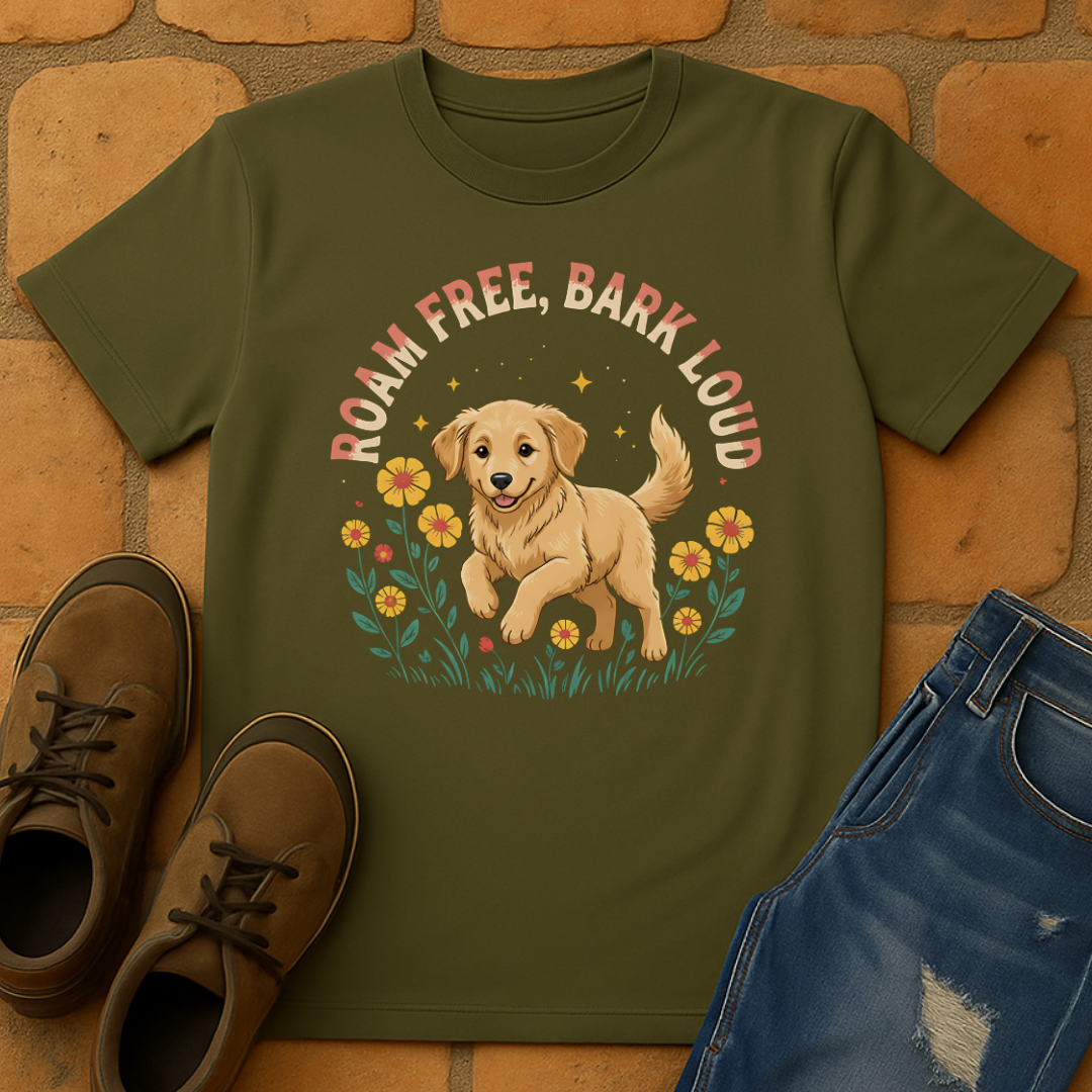 Roam free, bark loud Unisex T-shirt