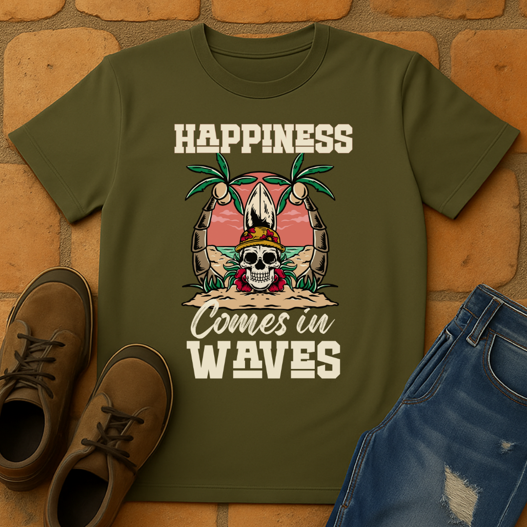 Happiness Comes in Waves Unisex T-Shirt