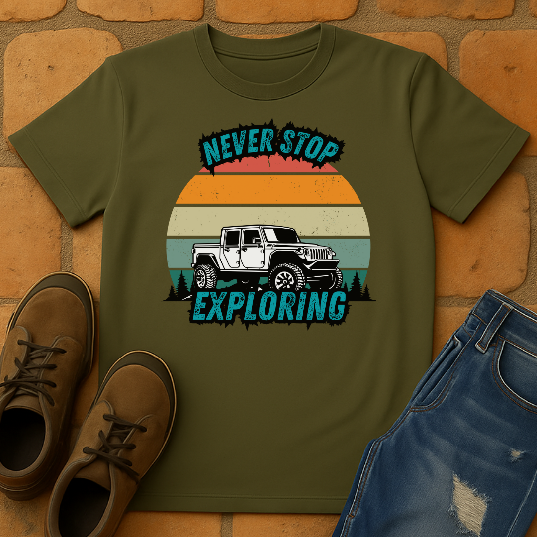 Never Stop Exploring Unisex T-shirt