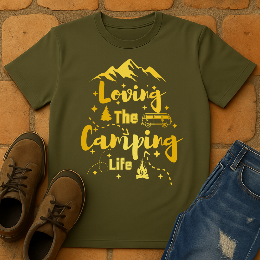 Loving the camping life gold Unisex T-shirt