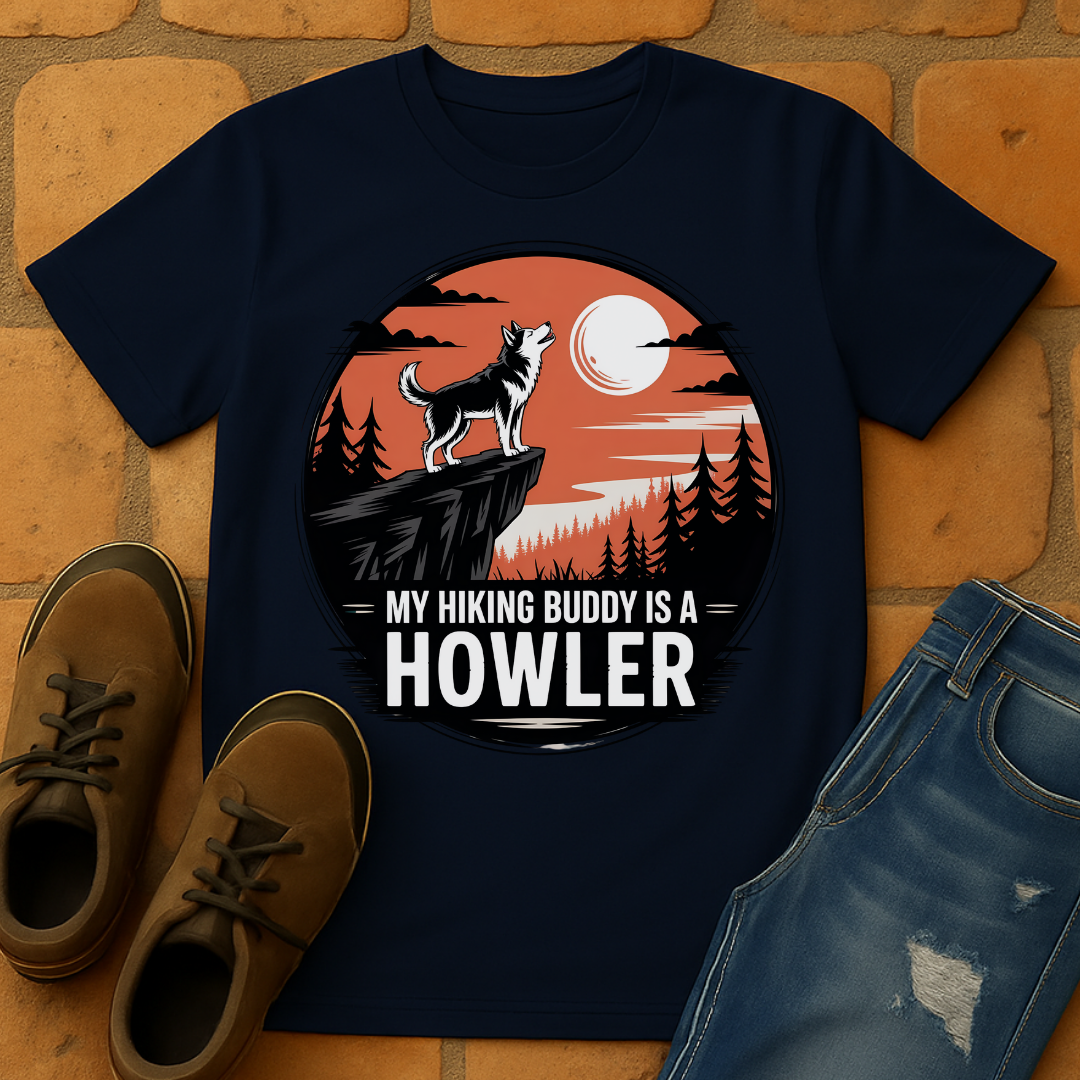 My hiking buddy is a howler Unisex T-shirt