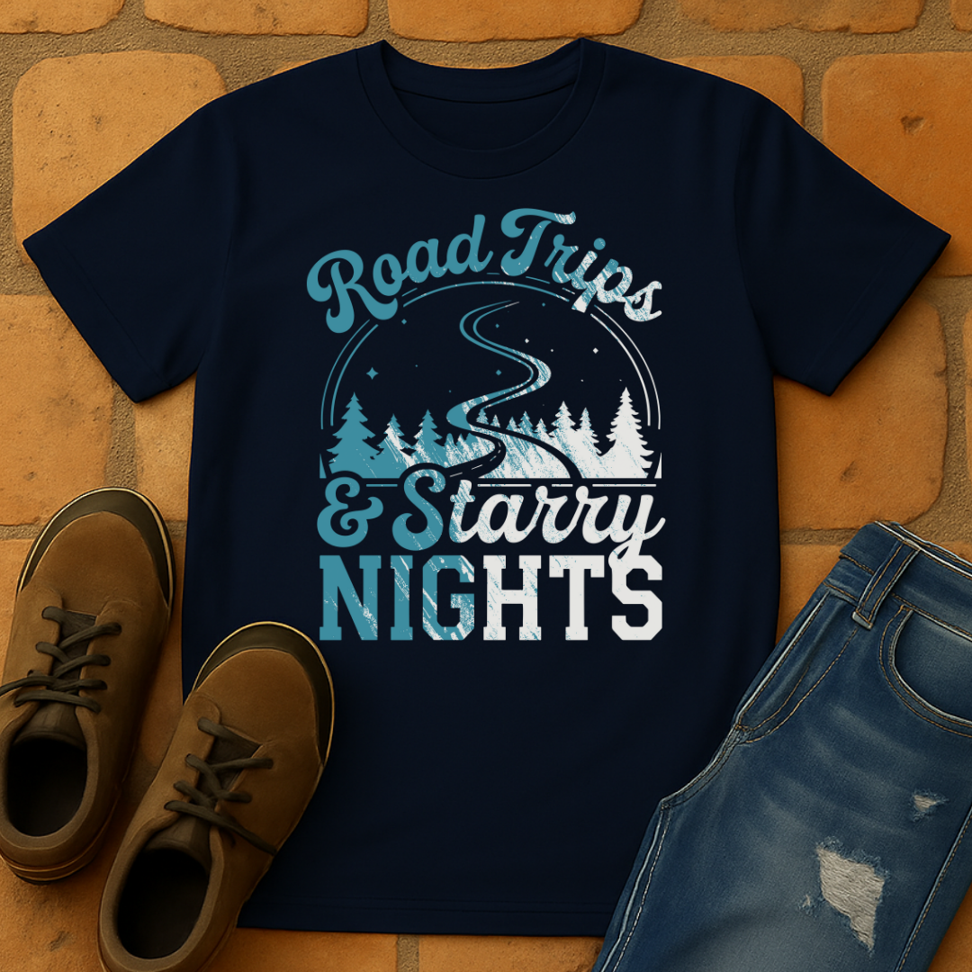 Road Trips and starry nights dark Unisex T-shirt