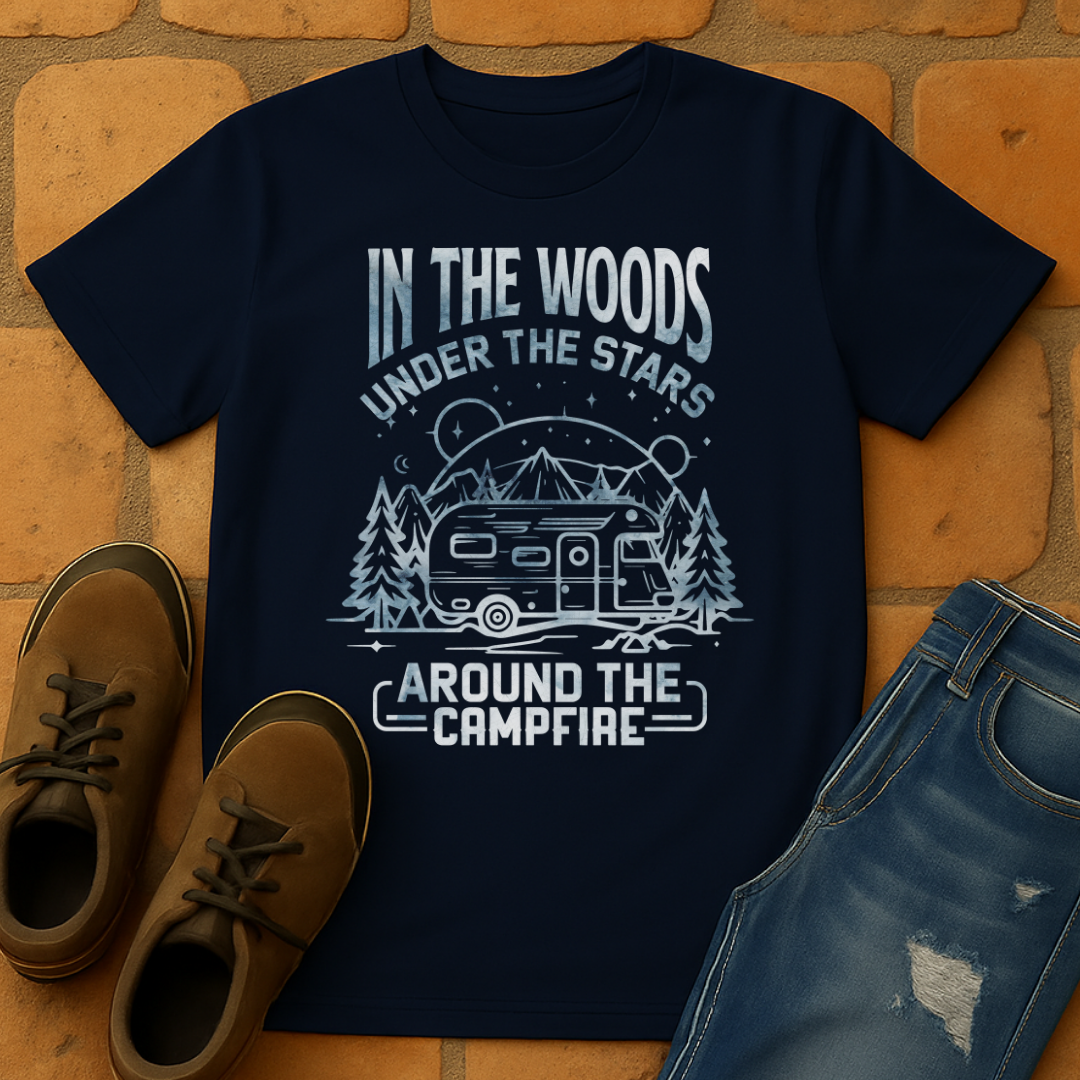 Into the woods, under the stars, around the campfire Unisex T-Shirt