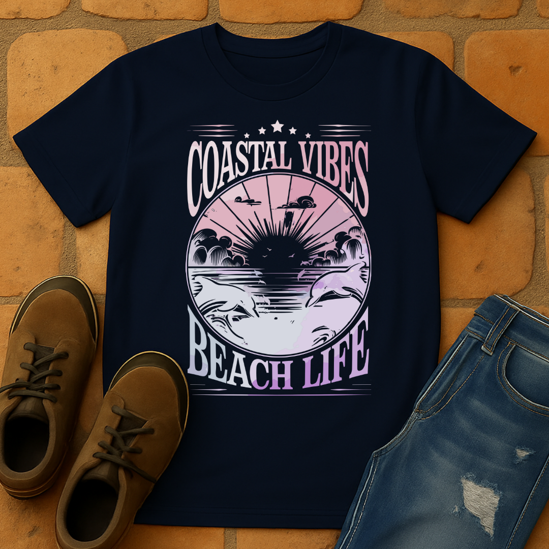 Coastal Life Beach Vibes Dark Unisex T-shirt