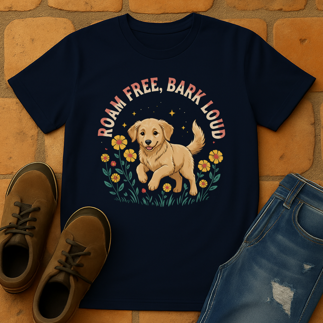 Roam free, bark loud Unisex T-shirt
