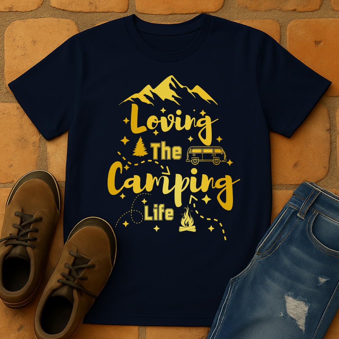 Loving the camping life gold Unisex T-shirt
