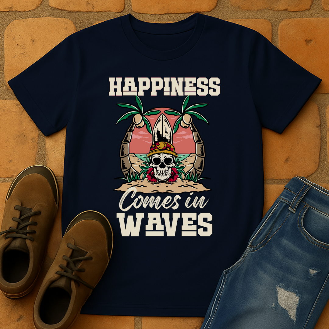Happiness Comes in Waves Unisex T-Shirt