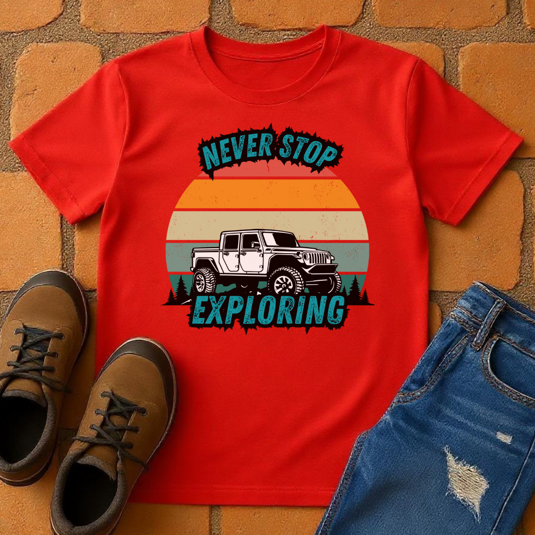 Never Stop Exploring Unisex T-shirt