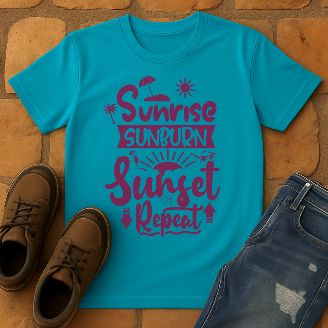 Sunrise Sunburn Sunset Repeat Unisex T-shirt
