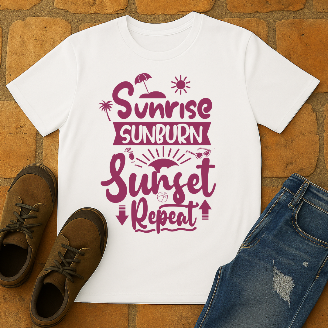 Sunrise Sunburn Sunset Repeat Unisex T-shirt