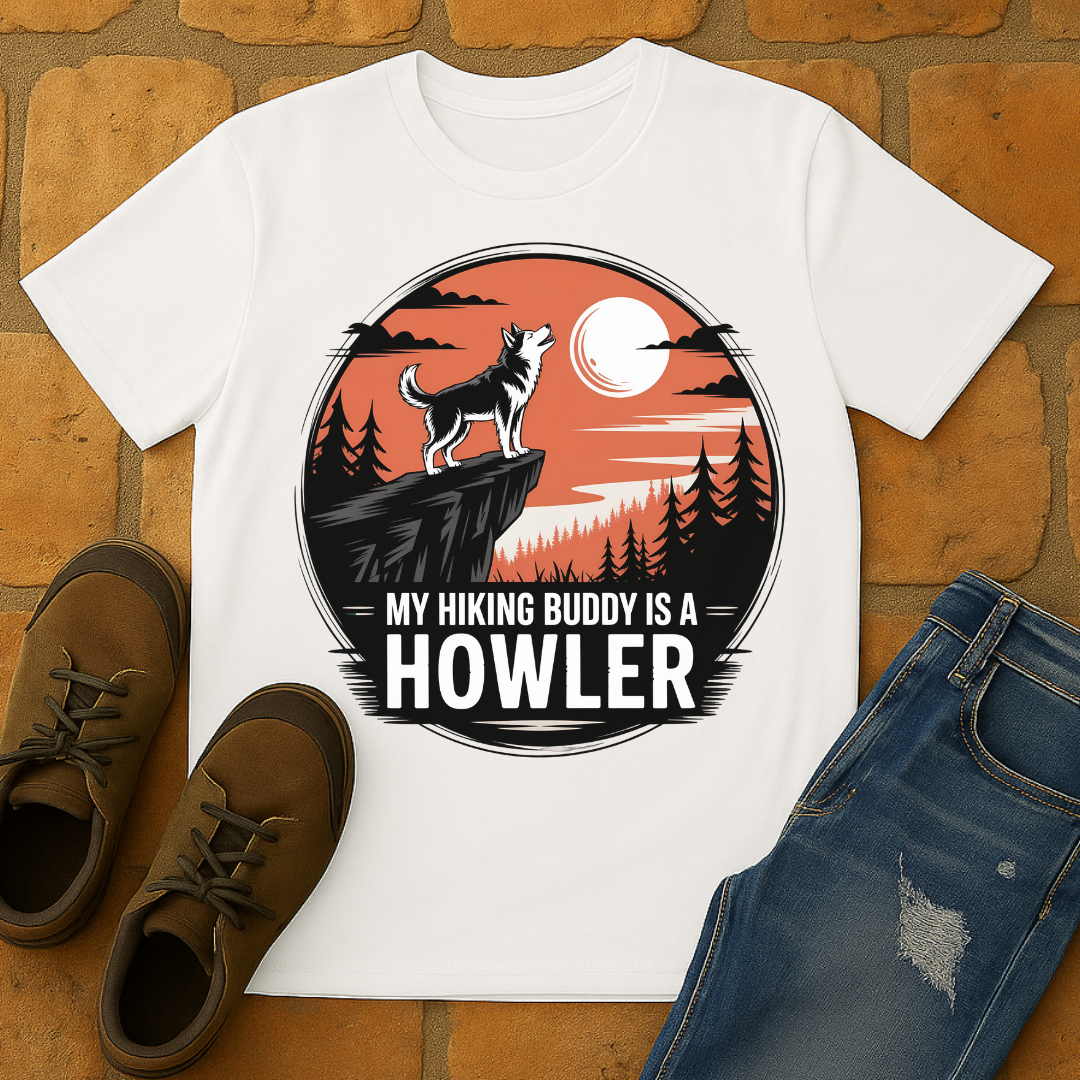 My hiking buddy is a howler Unisex T-shirt
