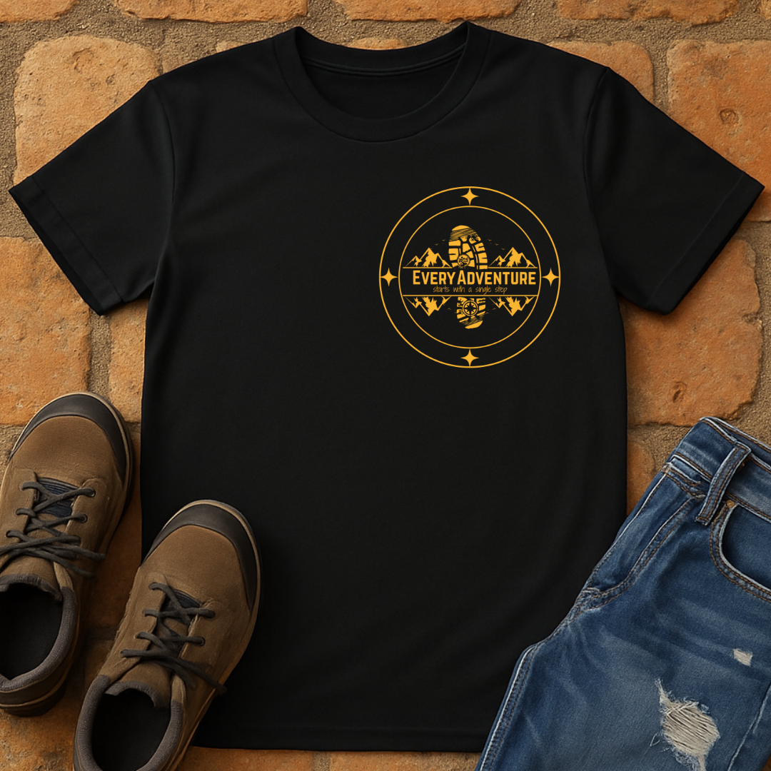 Every Adventure starts with a single step - Y Unisex T-Shirt