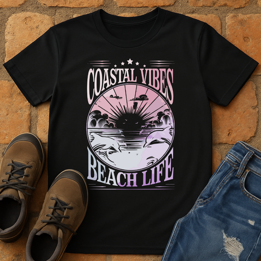 Coastal Life Beach Vibes Dark Unisex T-shirt