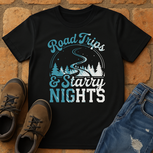 Road Trips and starry nights dark Unisex T-shirt