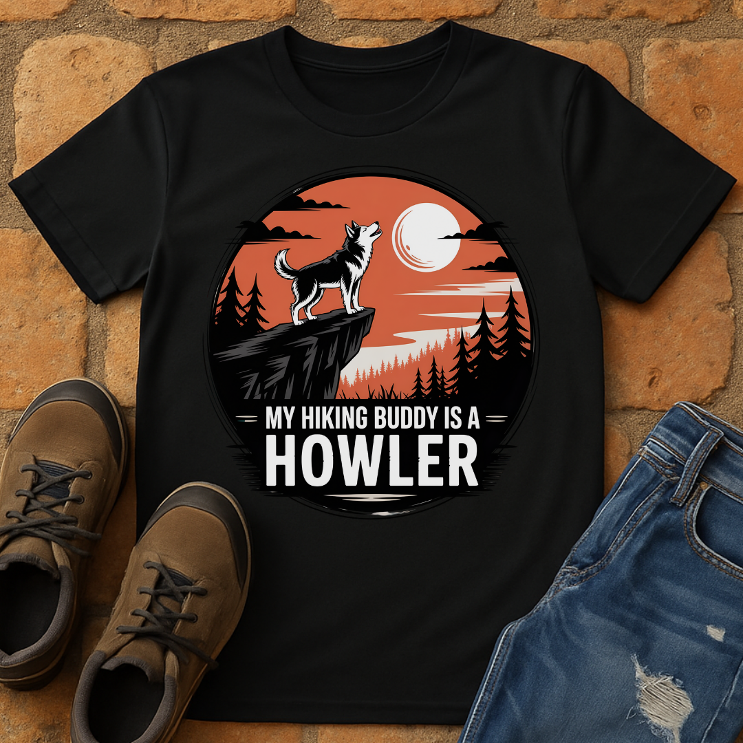 My hiking buddy is a howler Unisex T-shirt