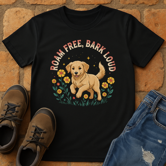 Roam free, bark loud Unisex T-shirt