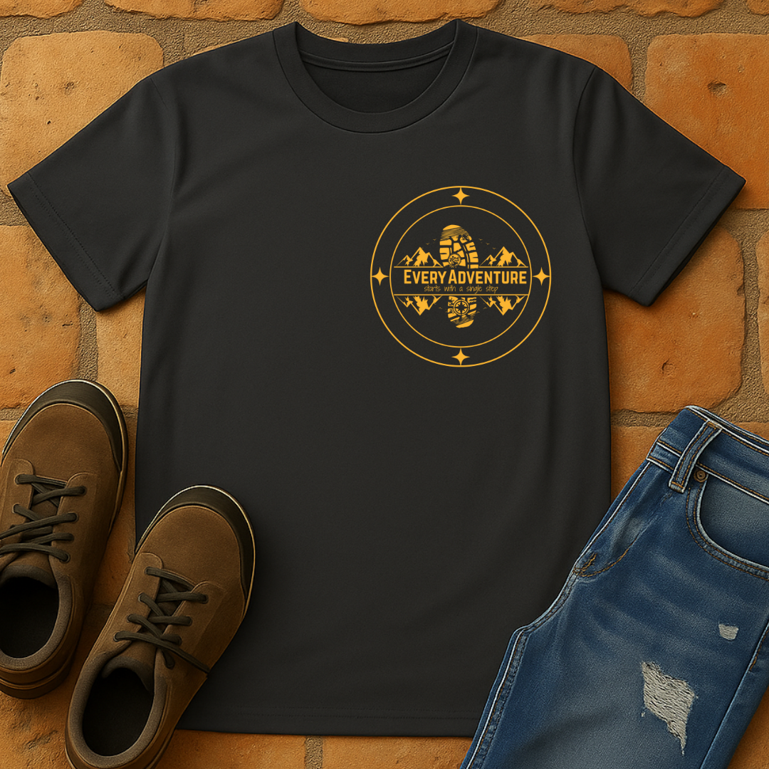 Every Adventure starts with a single step - Y Unisex T-Shirt