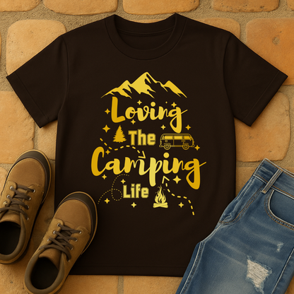 Loving the camping life gold Unisex T-shirt