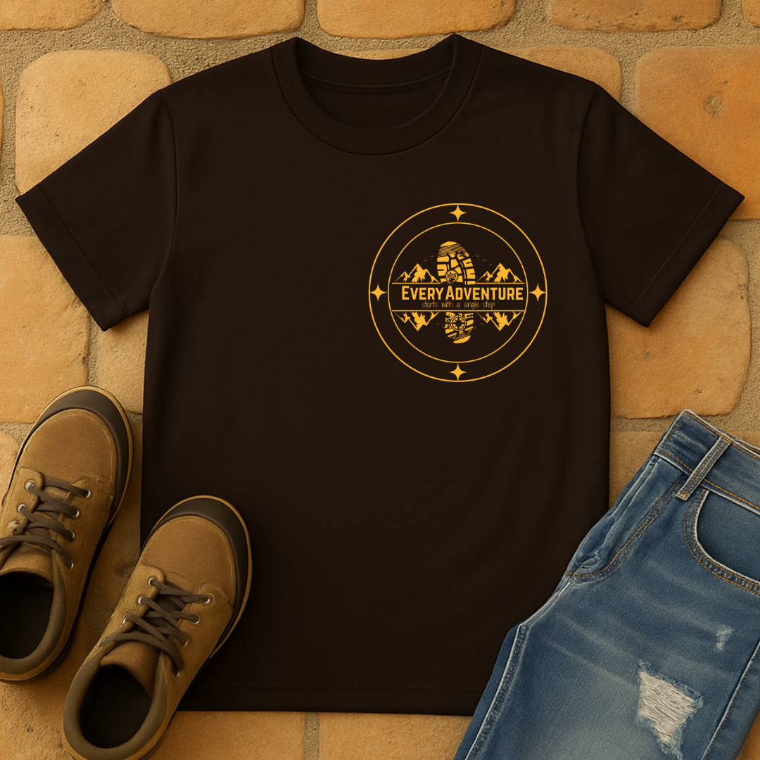 Every Adventure starts with a single step - Y Unisex T-Shirt