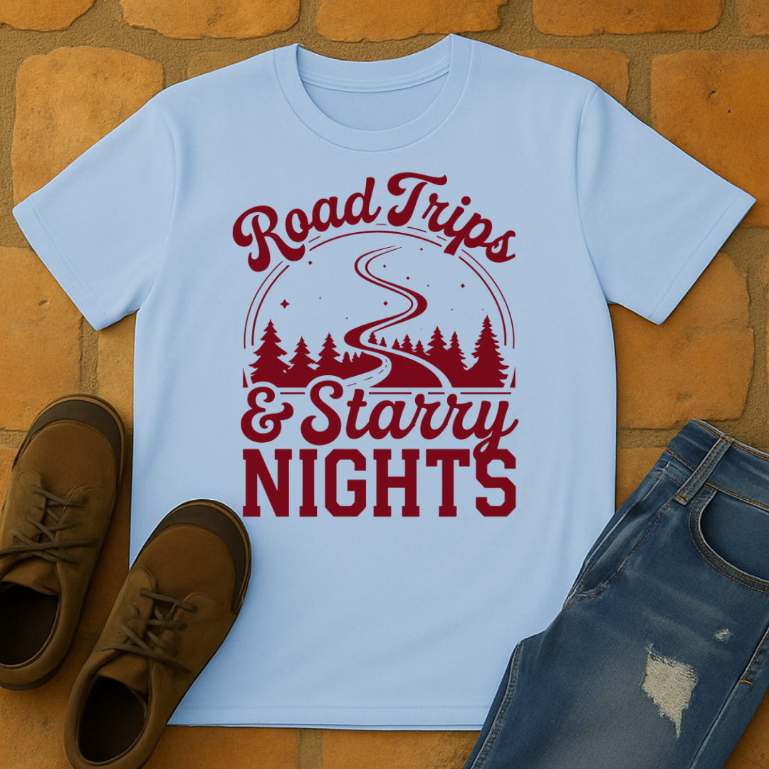 Road Trips and starry nights light Unisex T-shirt