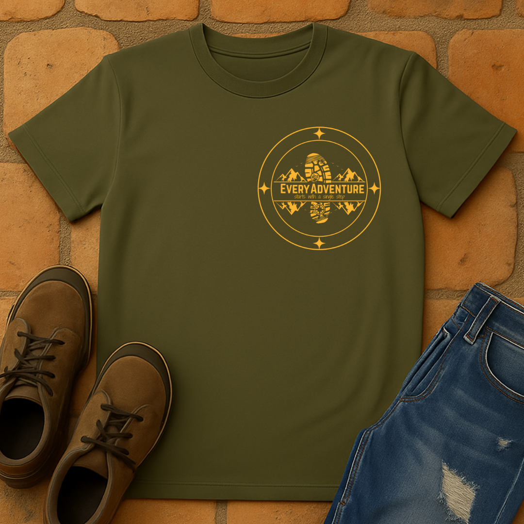 Every Adventure starts with a single step - Y Unisex T-Shirt