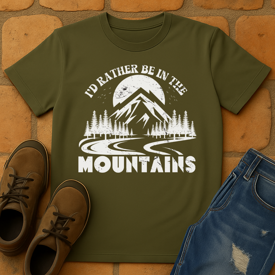I'd rather be in the mountains Unisex T-shirt