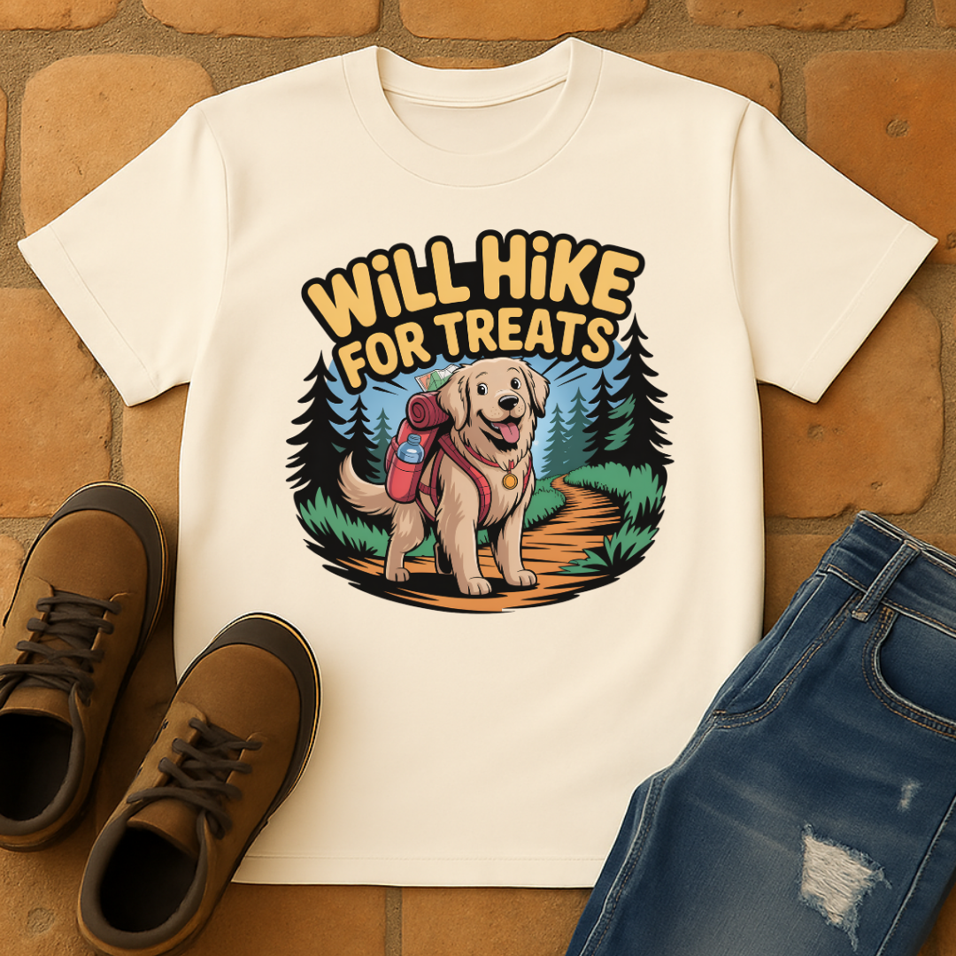 Will Hike for Treats Unisex T-shirt