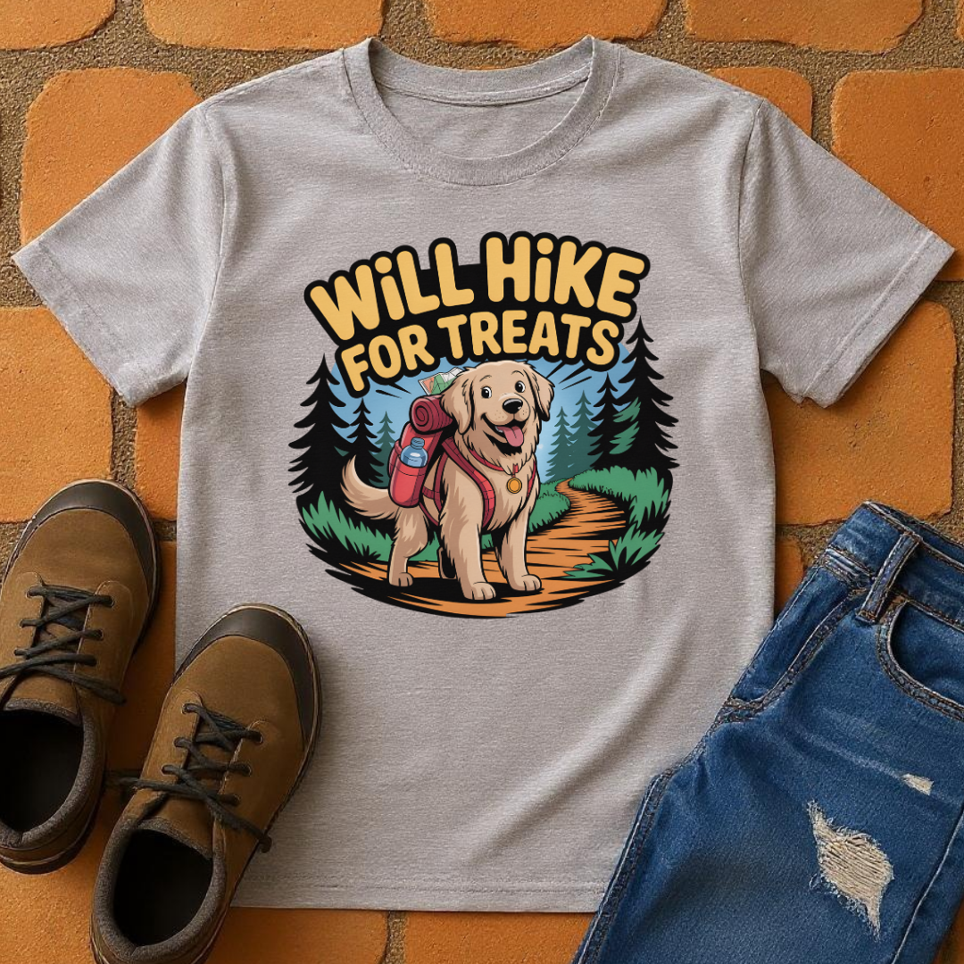 Will Hike for Treats Unisex T-shirt