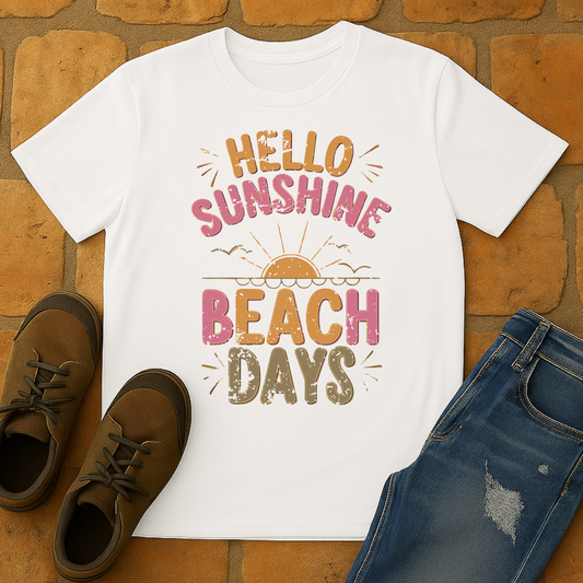 Hello Sunshine Beach Days light Unisex T-shirt